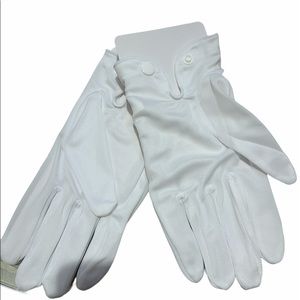 White wrist length gloves
